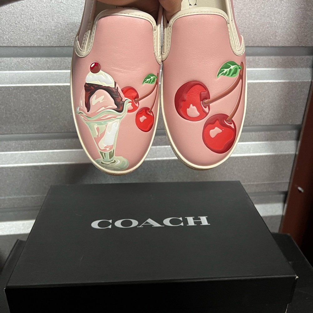 Coach Pink Slip-On Women's Shoes ice cream